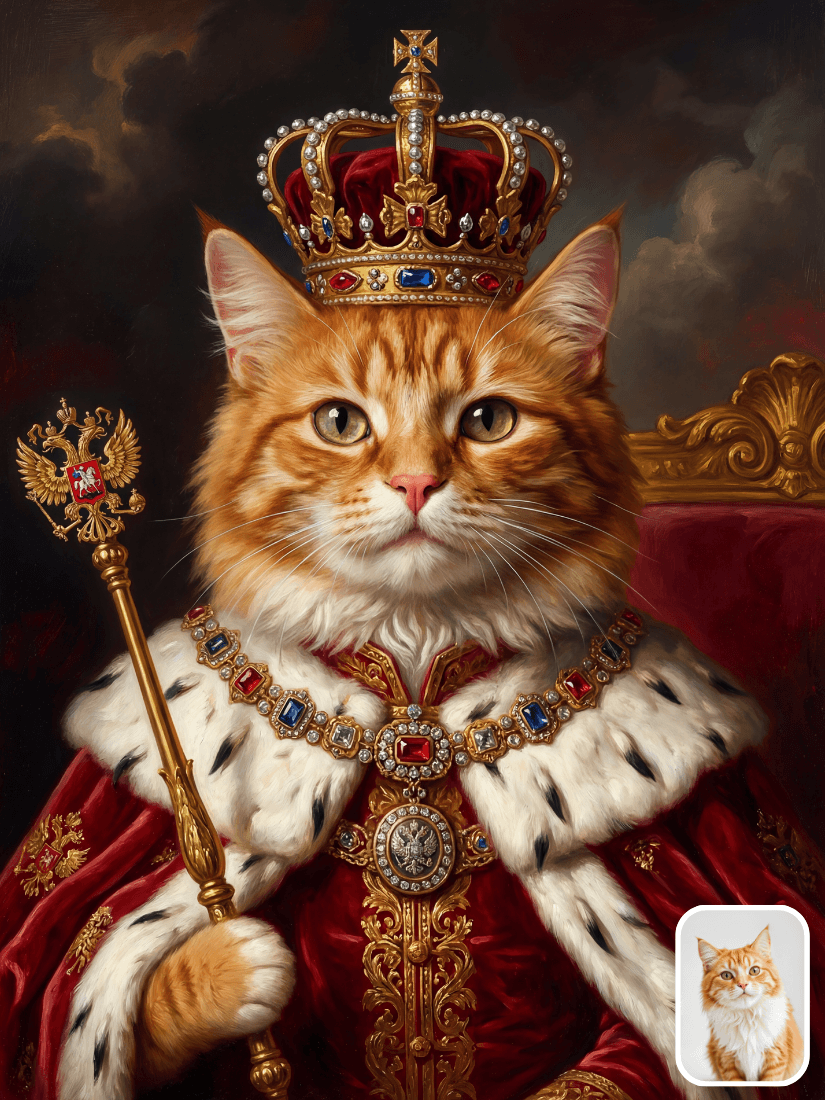 Custom royal pet portrait